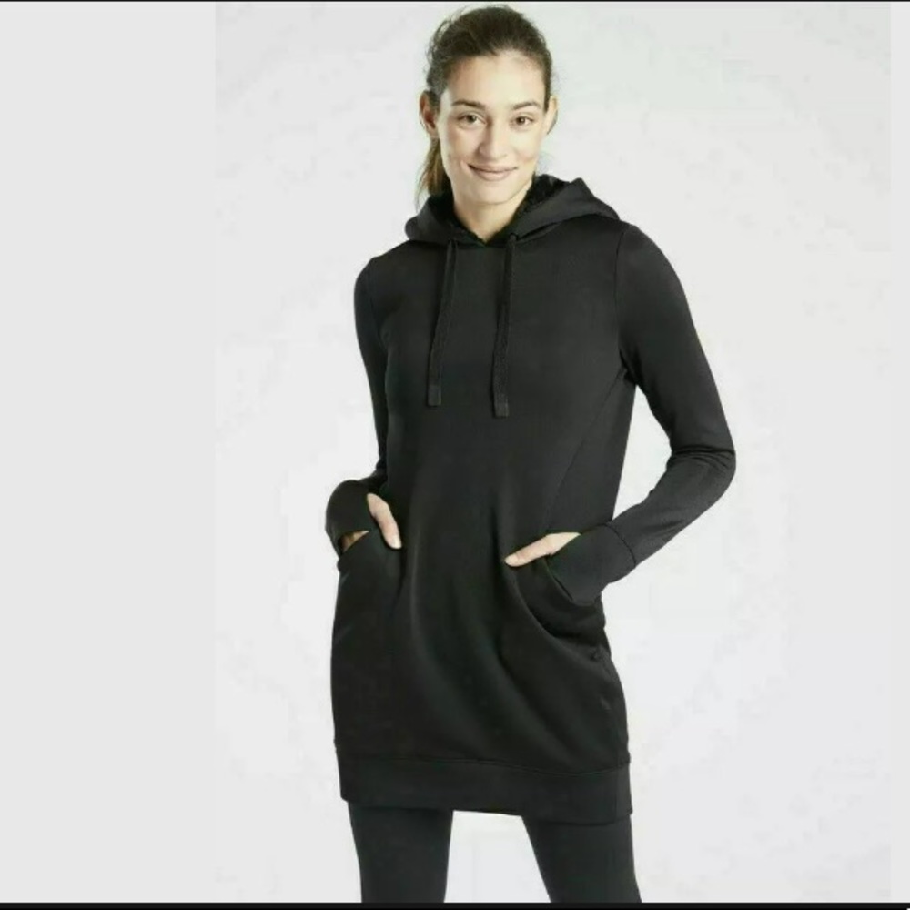 ATHLETA Triumph Luxe Shine Hoodie Dress